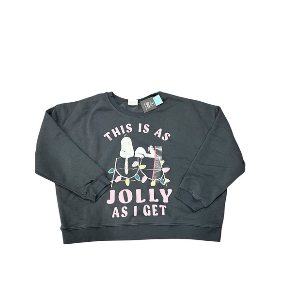 Peanuts Snoopy Women's Sweatshirt Christmas This Is As Jolly As I Get Size XXL - Picture 3 of 4